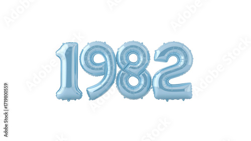 Obraz na płótnie Light Blue Number Balloons Forming 1982