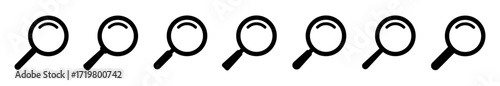 Search icons set. Magnifying glass icons collection.