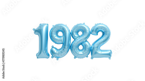 Obraz na płótnie Light Blue Number Balloons Forming 1982