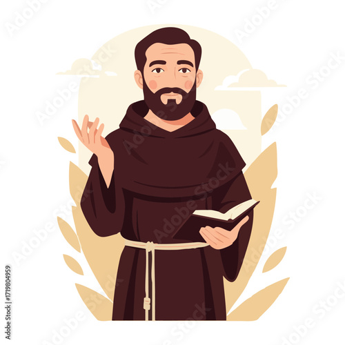 Saint Francis of Assisi with Bible