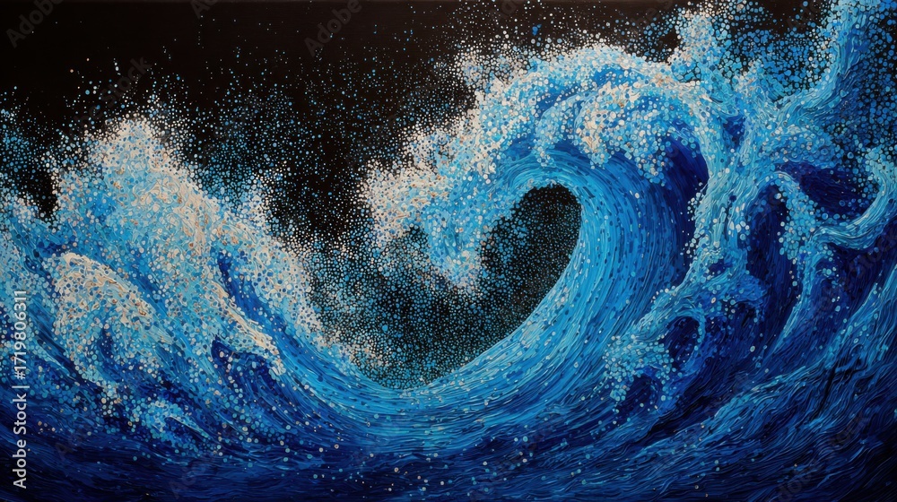 Fototapeta premium ocean wave abstract blue art