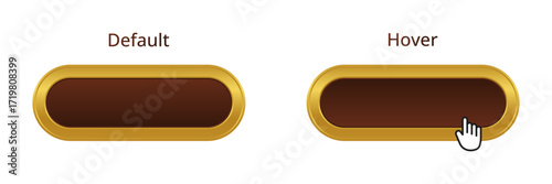 Modern rounded CTA buttons, default and hover, UI design, 3D effect, web UI element for landing pages, mobile apps.