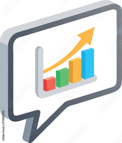 Successful financial growth chart showing a rising bar graph with an upward arrow on a laptop screen