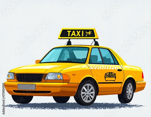 Yellow taxi cab illustration