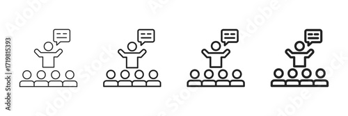 Mentoring Icon Set Different Line Style Collection 