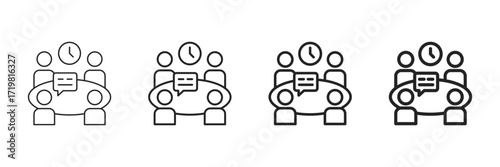 Meeting Icon Set Different Line Style Collection 