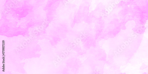 Minimal and modern hand drawn watercolor style for background, Paint leaks and ombre effects hand painted cloudy pink paper texture, watercolor background with space for text or image.