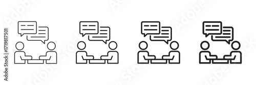 Dialogue Icon Set Different Line Style Collection 