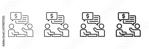 Negotiation Icon Set Different Line Style Collection 
