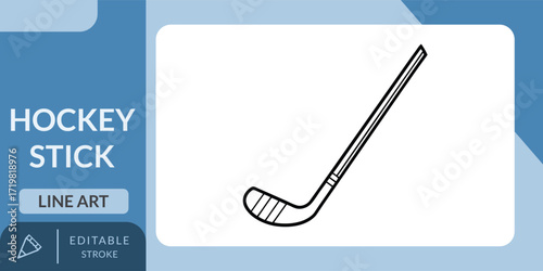 Hockey Stick Vector Line Art Icon for Sports Design.