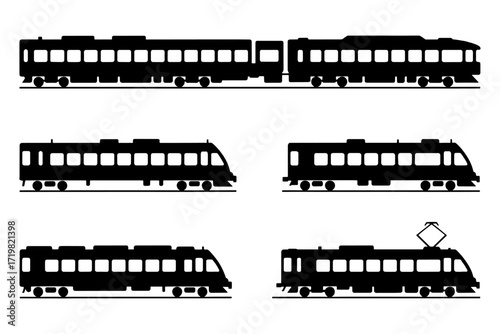 railway locomotive transport trains silhouette