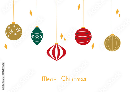 クリスマスオーナメントのイラスト Christmas ornaments