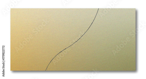 Minimal Abstract Gold and Green Gradient Background with Single Curved Line and Grain Texture