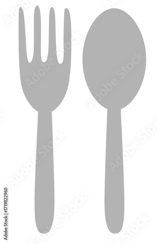 Simple Illustration of a Fork and Spoon A Minimalist Cutlery Design for Dining Purposes