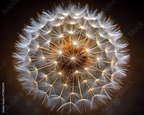 dandelion on black background