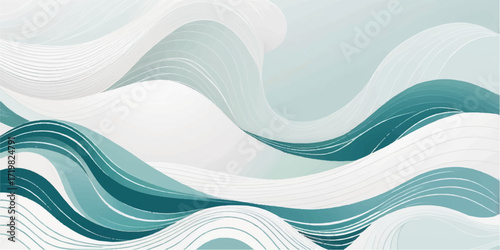 An abstract blue background with a flowing wave pattern and wavy lines for a dynamic aquatic concept
