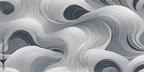Abstract metallic blue and silver spiral tunnel with a ripple pattern