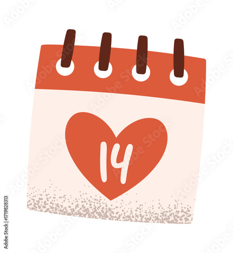 Valentine day, February 14 calendar design