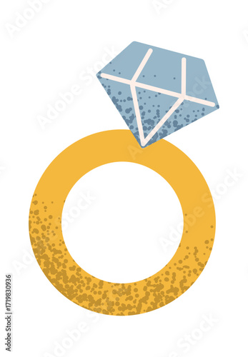 Engagement jewelry ring with gem