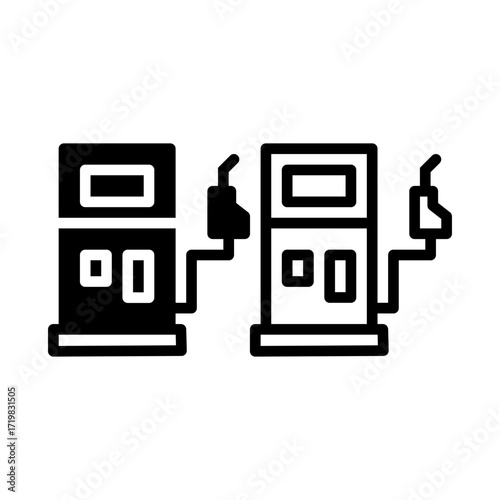gas station icon line and solid style icon