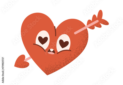 Love heart pierced by arrow