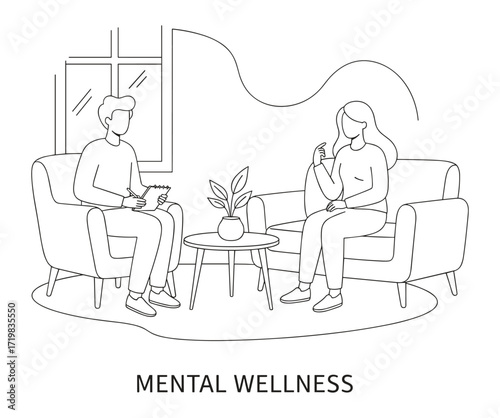 Therapist and patient against white background