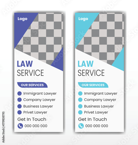   Law firm business standee roll up banner template design
