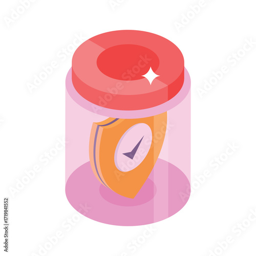 Modern isometric icon of savings account