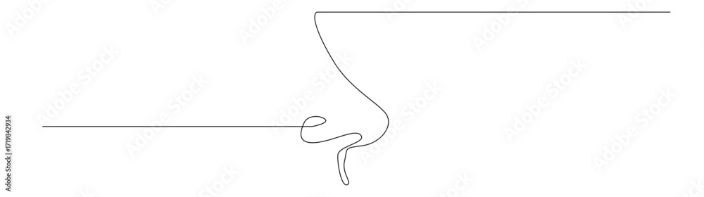 Fototapeta premium One line drawing of human nose
