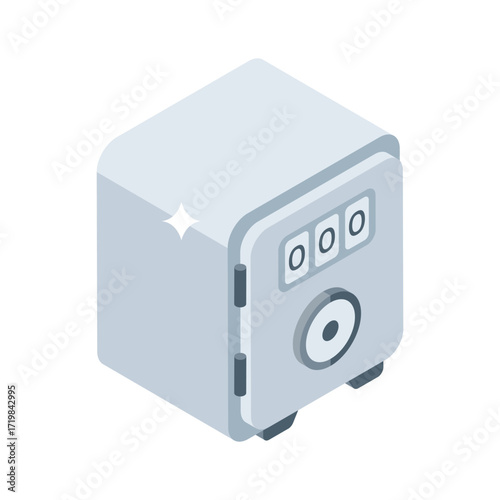 Ready to use isometric icon of a secure vault