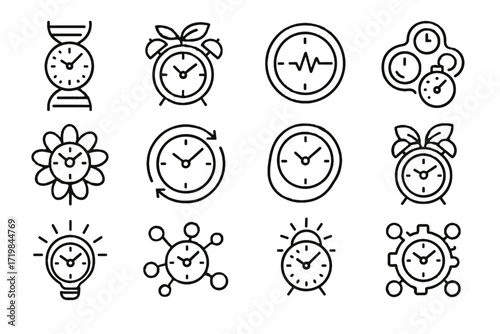 Bio vector inspired life icon circadian clock cycle dial tracker molecular system