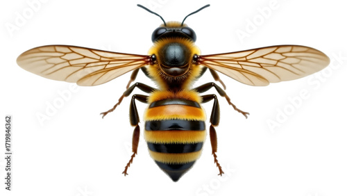 Honey Bee Insect Macro Photography Isolated White