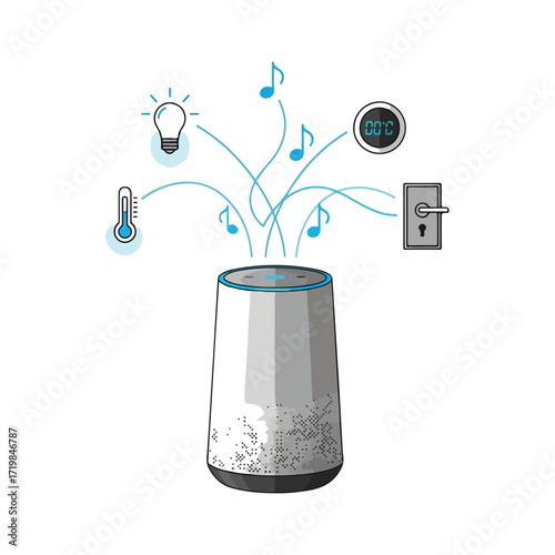Smart Home Voice Assistant Illustration