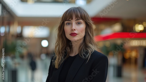 Wallpaper Mural Confident Young Woman in Modern Urban Setting with Stylish Outfit and Bold Makeup Torontodigital.ca