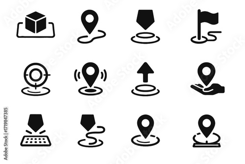 Vector ar holographic navigation icon checkpoint floating interactive waypoint icons stop pin
