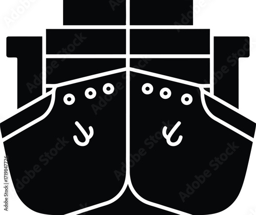 Modern cargo ship illustration front view vector graphic for design projects