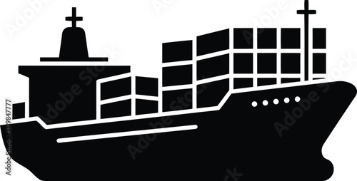 Sleek cargo ship vector illustration scalable eps graphic for maritime and logistics designs