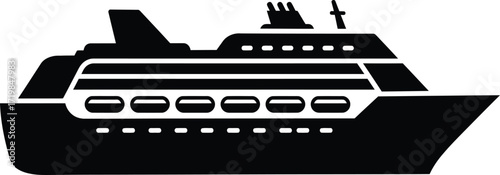 Sleek cruise ship vector illustration scalable eps icon for travel and maritime themes