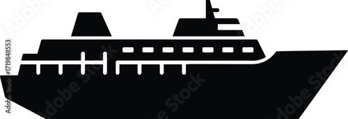 Modern ship vector silhouette for maritime and travel designs scalable eps graphic
