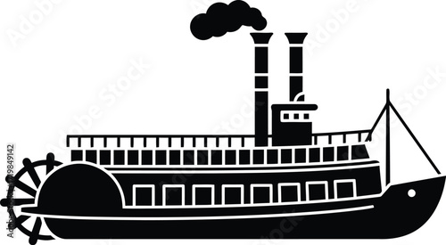 Vintage steamboat illustration scalable vector graphic for nautical themes
