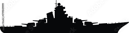 Silhouette warship vector art scalable eps illustration