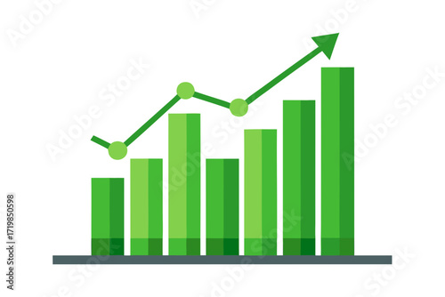 business chart with arrow
