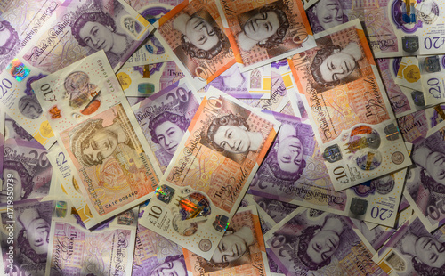 Pound Sterling Notes on Table