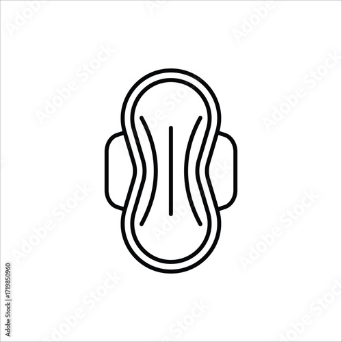 Sanitary napkin icon. Menstrual pad and Female hygiene symbol. Vector illustration for web design. Linear style napkin icon. Editable stroke.