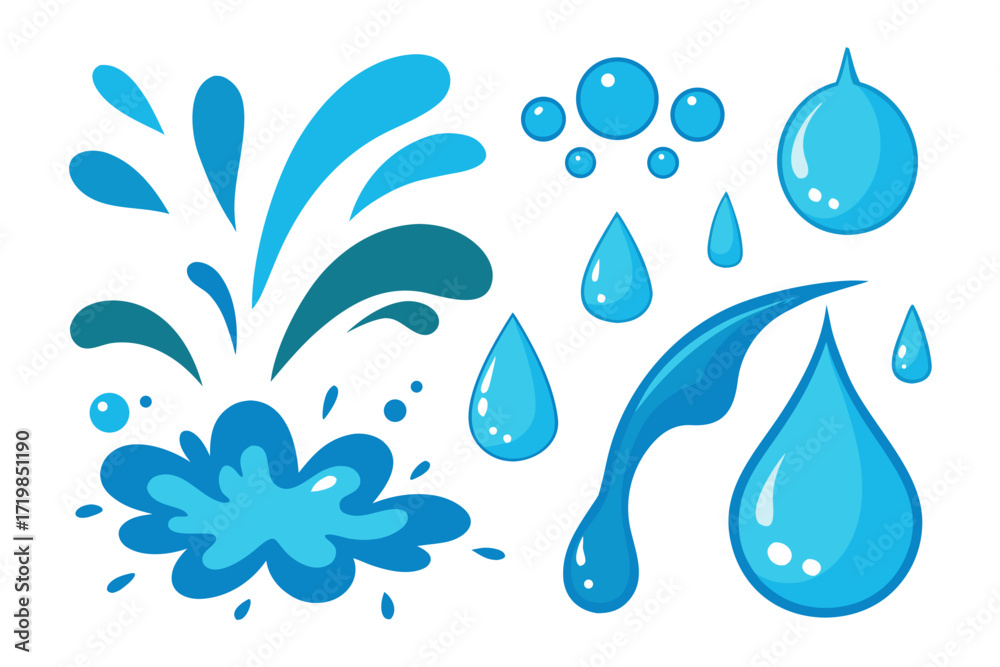 Naklejka premium blue water drops