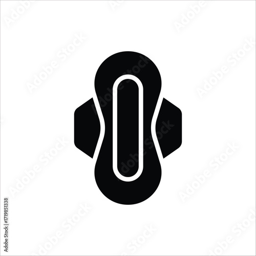 Sanitary napkin icon. Menstrual pad and Female hygiene symbol. Vector illustration for web design. Isolated on white background.