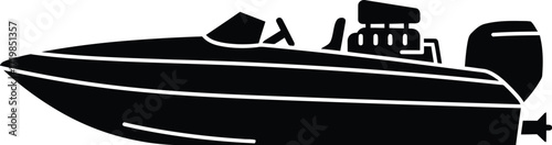 Sleek speedboat vector illustration for nautical themes and marine design