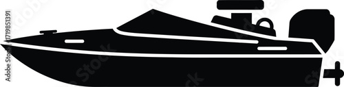 Sleek speedboat vector illustration for marine and water sports projects