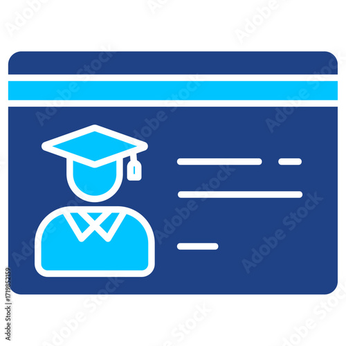 Student Card Bus Simple Vector Icon Collection