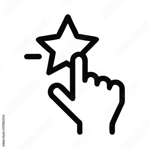 Hand icon removing a star symbol indicating removal of a favorite or rating